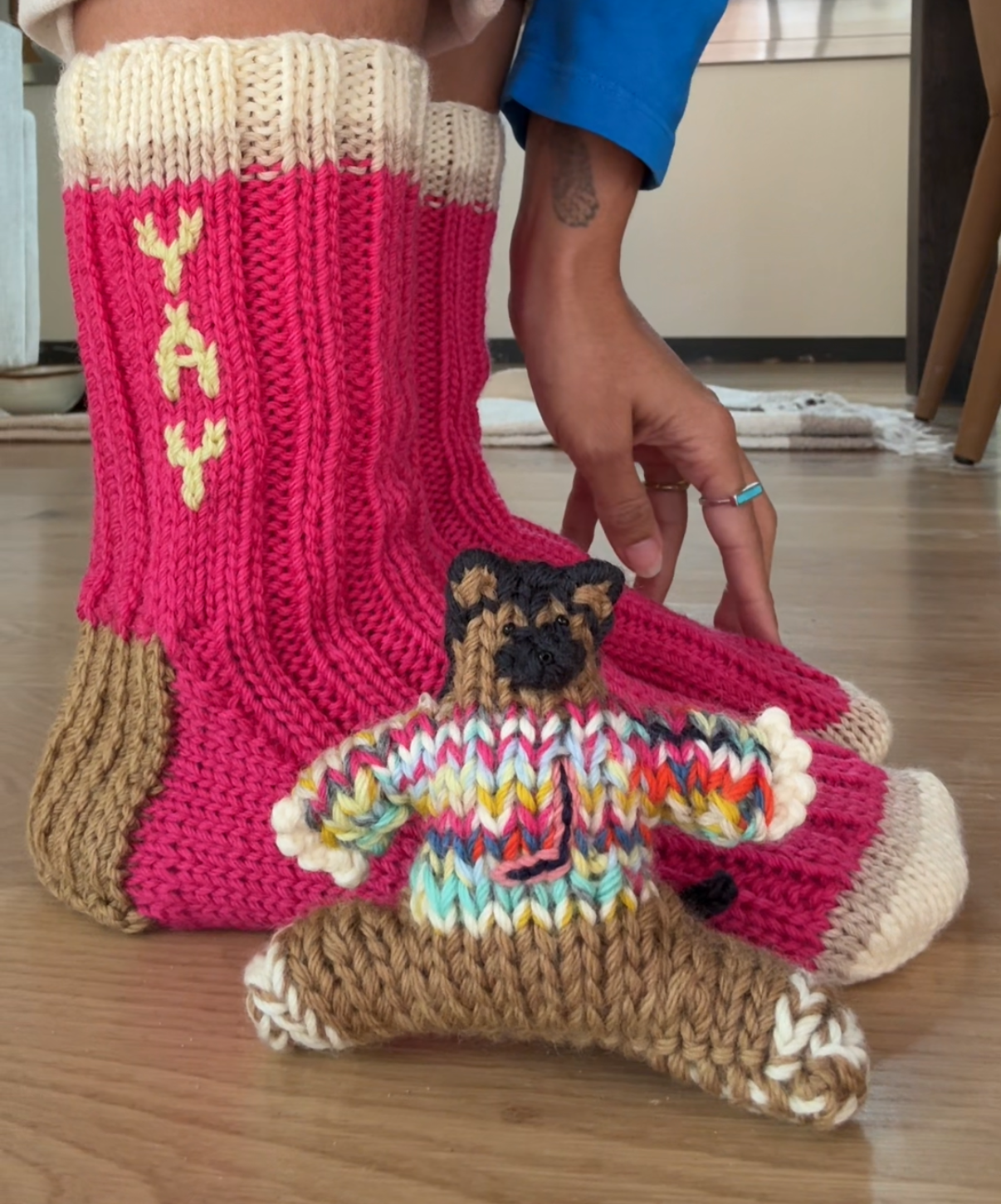 Hand-Knit Wool Socks / Slippers by Kasumi