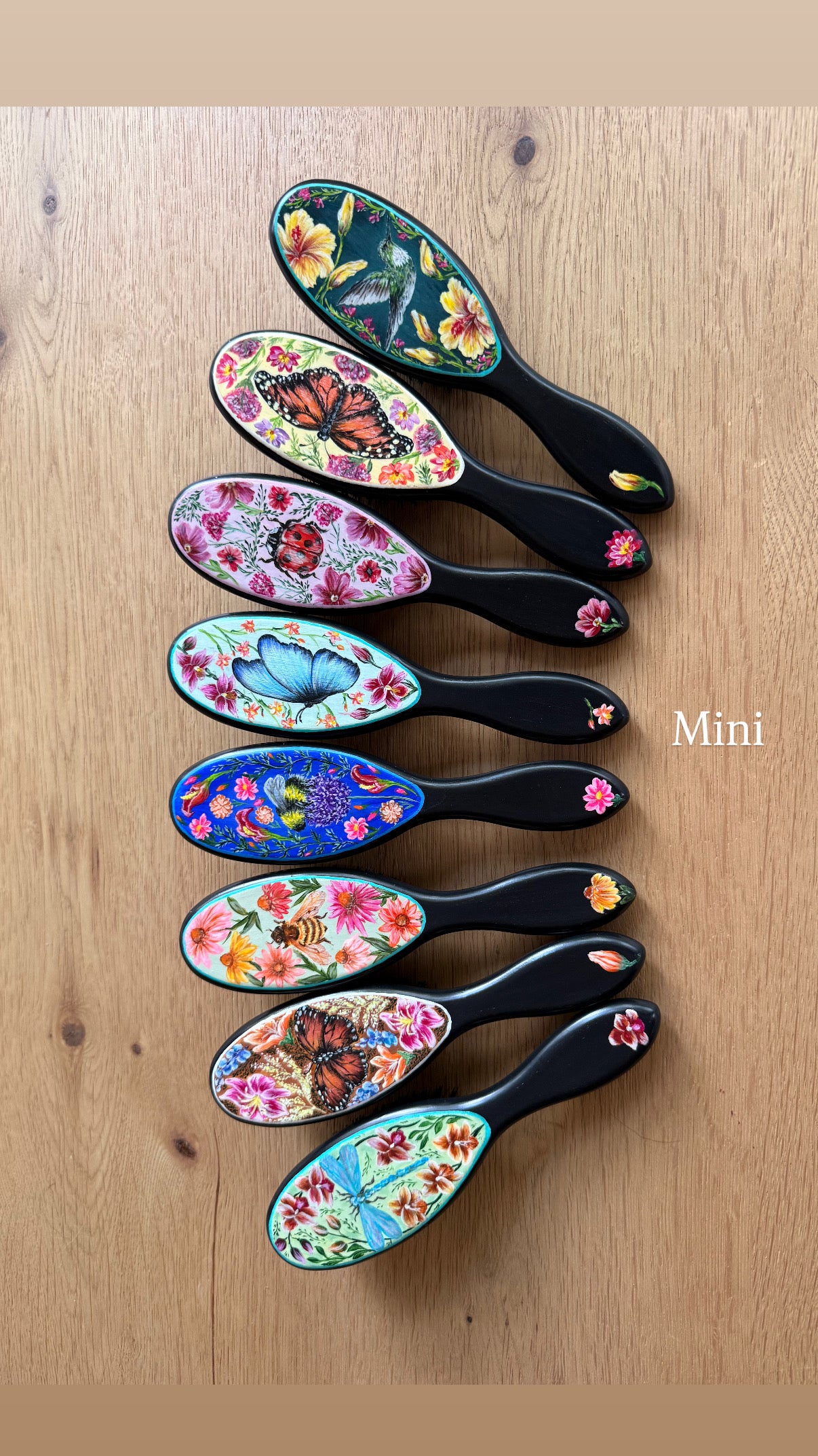 Pollinator Hairbrush - Hand Painted by Cellazanetti