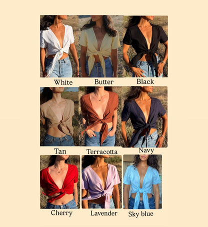 Stevie's Linen Wrap top