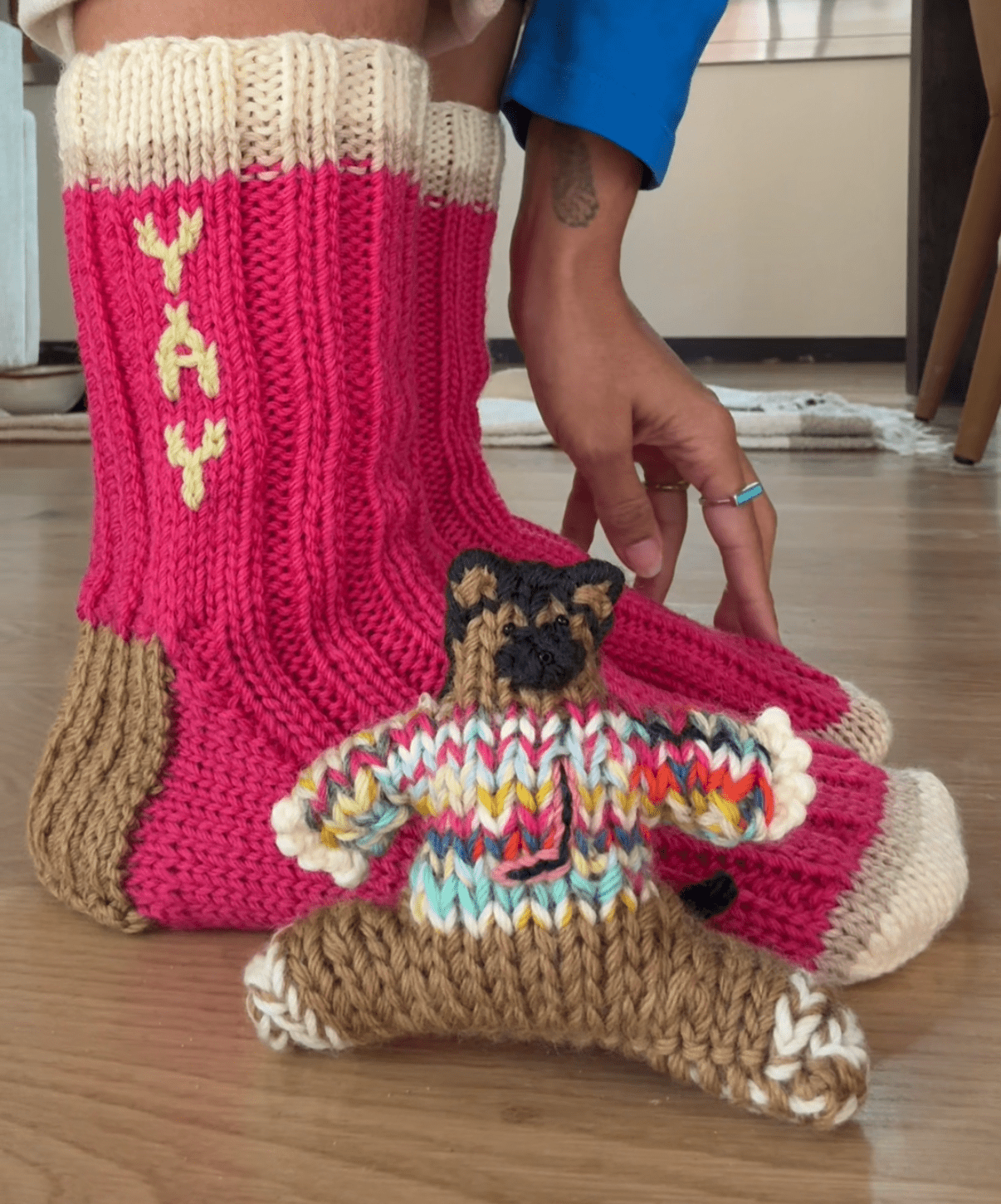 Hand-Knit Wool Socks / Slippers by Kasumi