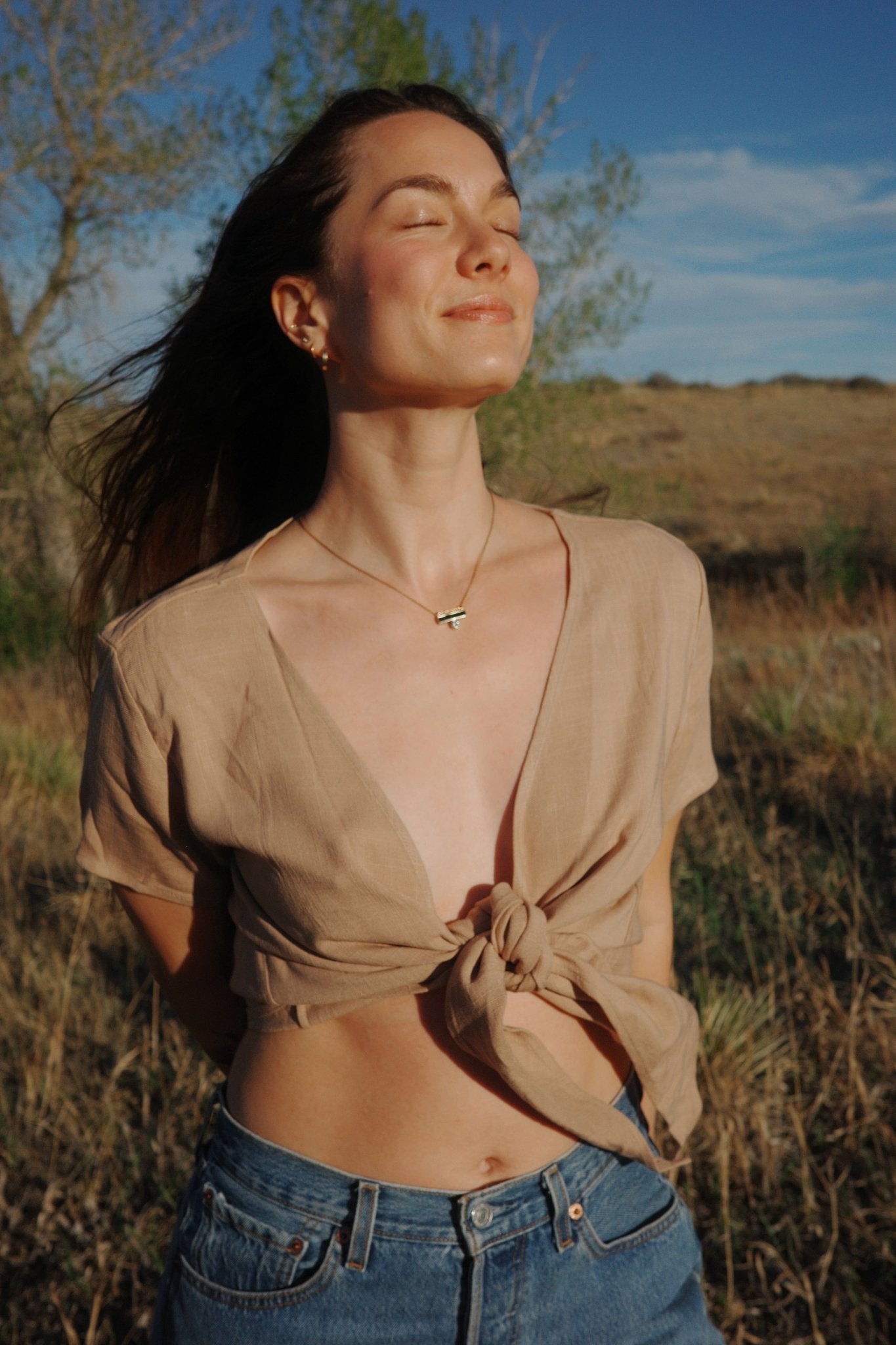 Stevie's Linen Wrap top
