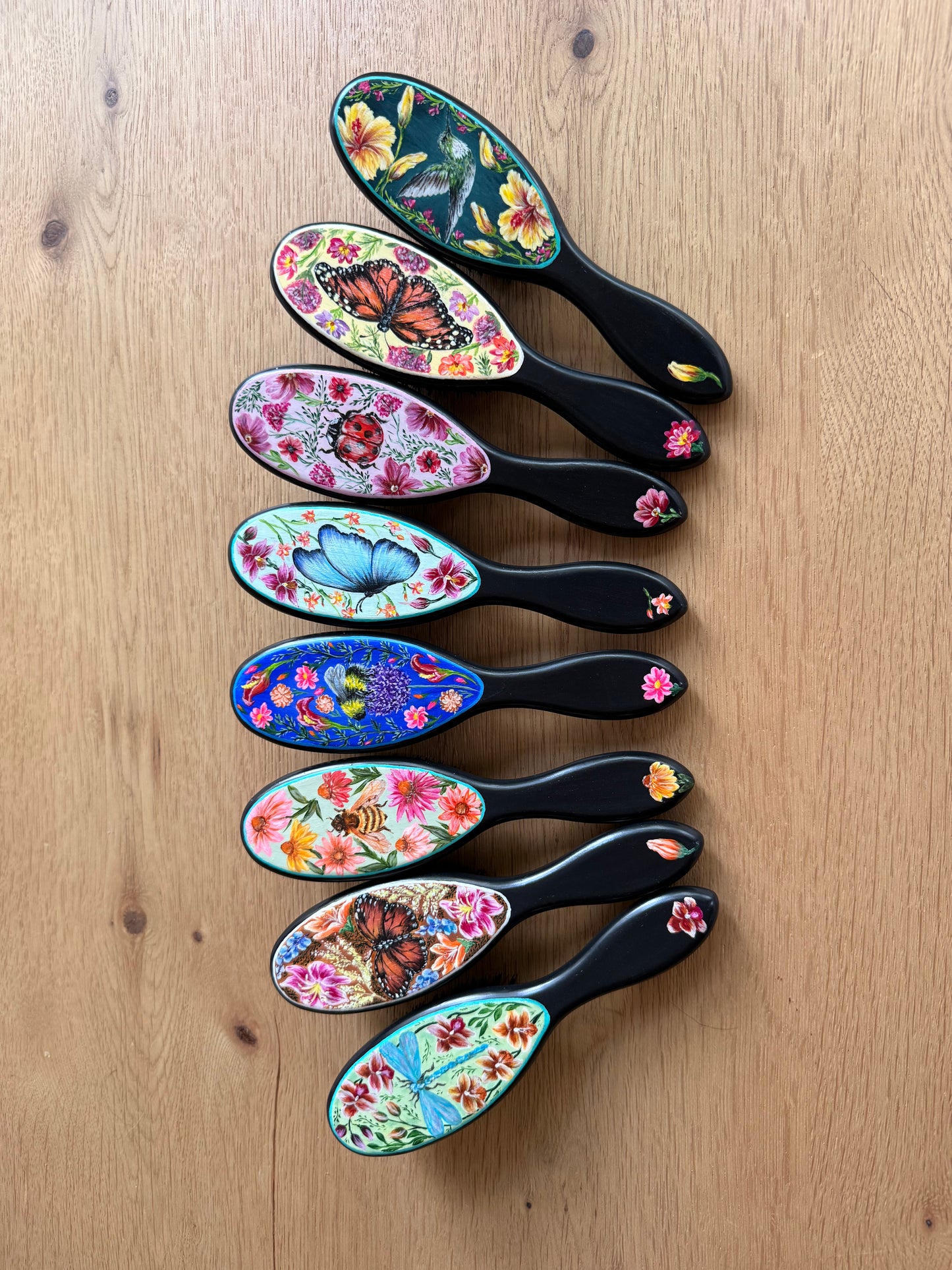 Pollinator Hairbrush - Hand Painted by Cellazanetti