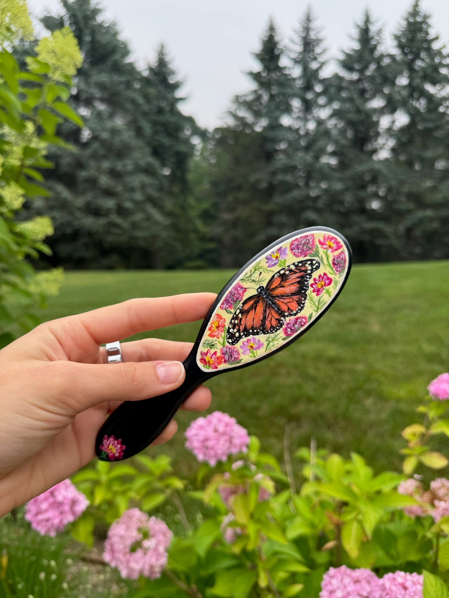 Pollinator Hairbrush - Hand Painted by Cellazanetti