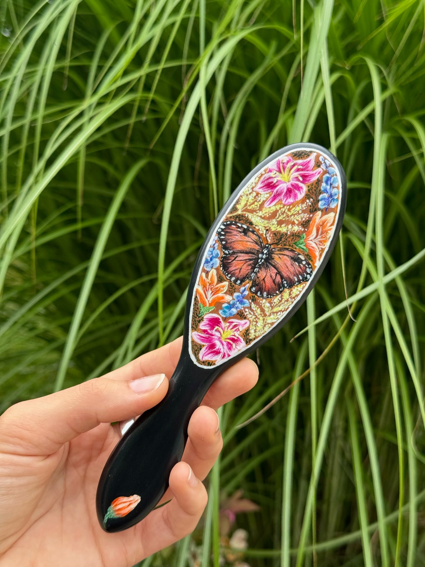 Pollinator Hairbrush - Hand Painted by Cellazanetti