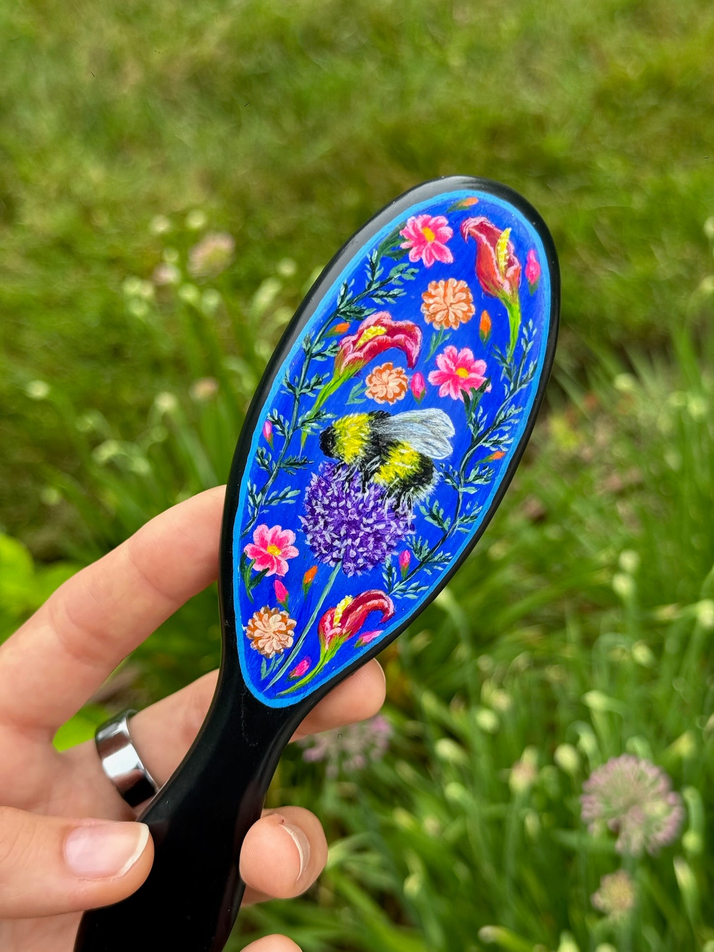 Pollinator Hairbrush - Hand Painted by Cellazanetti