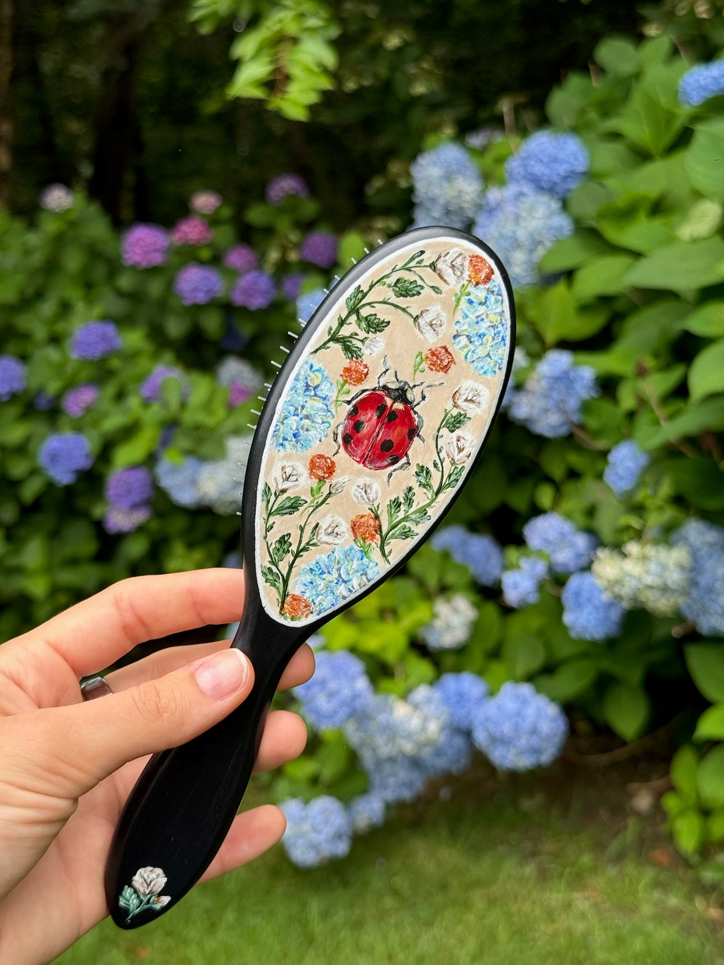 Pollinator Hairbrush - Hand Painted by Cellazanetti