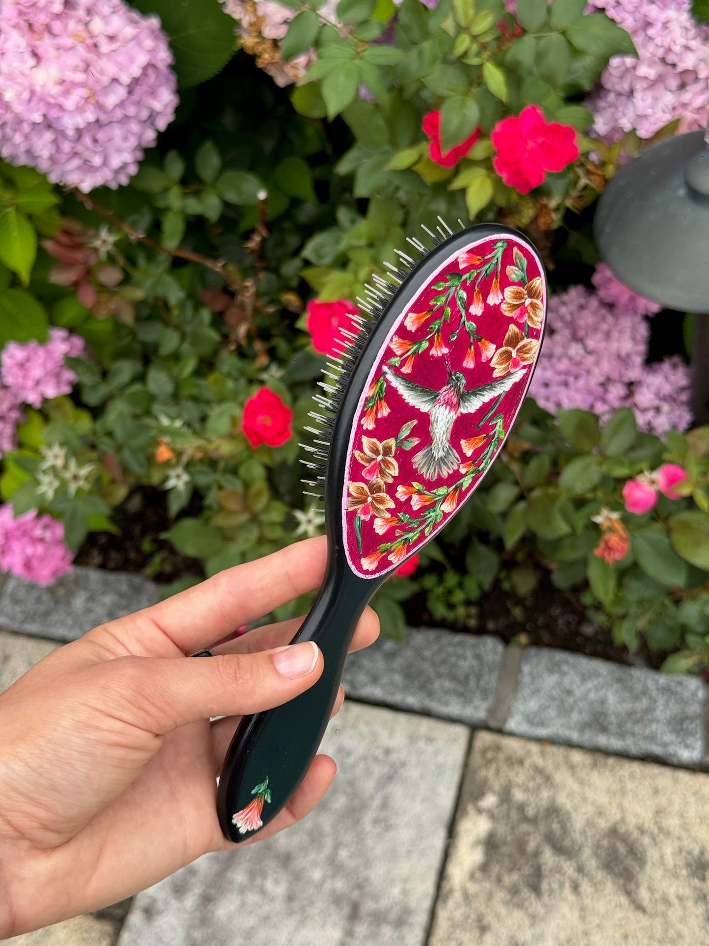 Pollinator Hairbrush - Hand Painted by Cellazanetti