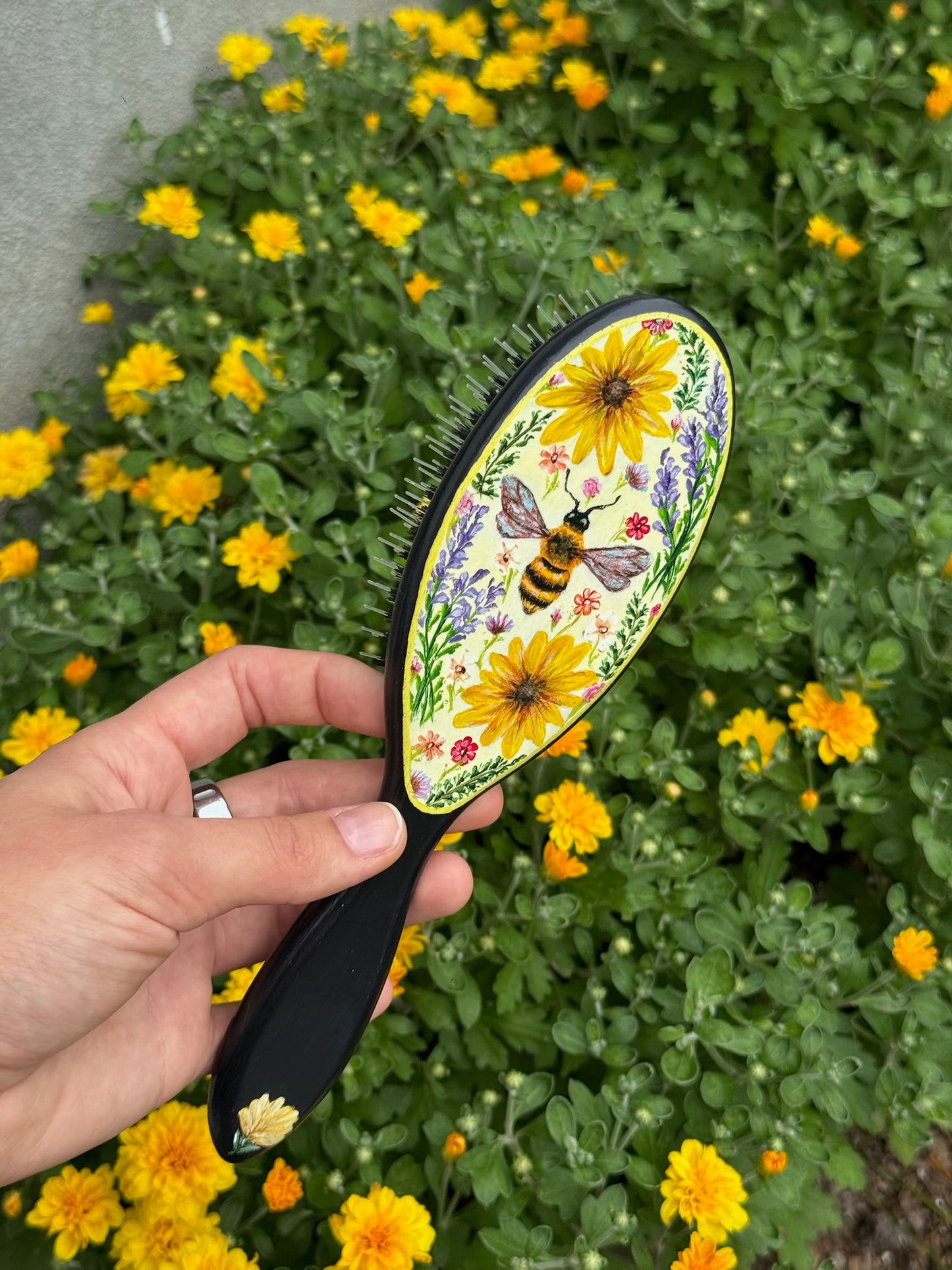 Pollinator Hairbrush - Hand Painted by Cellazanetti