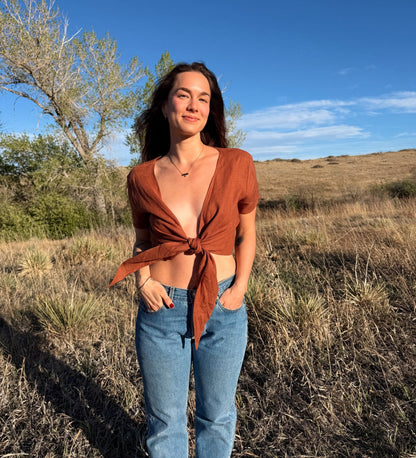 Stevie's Linen Wrap top