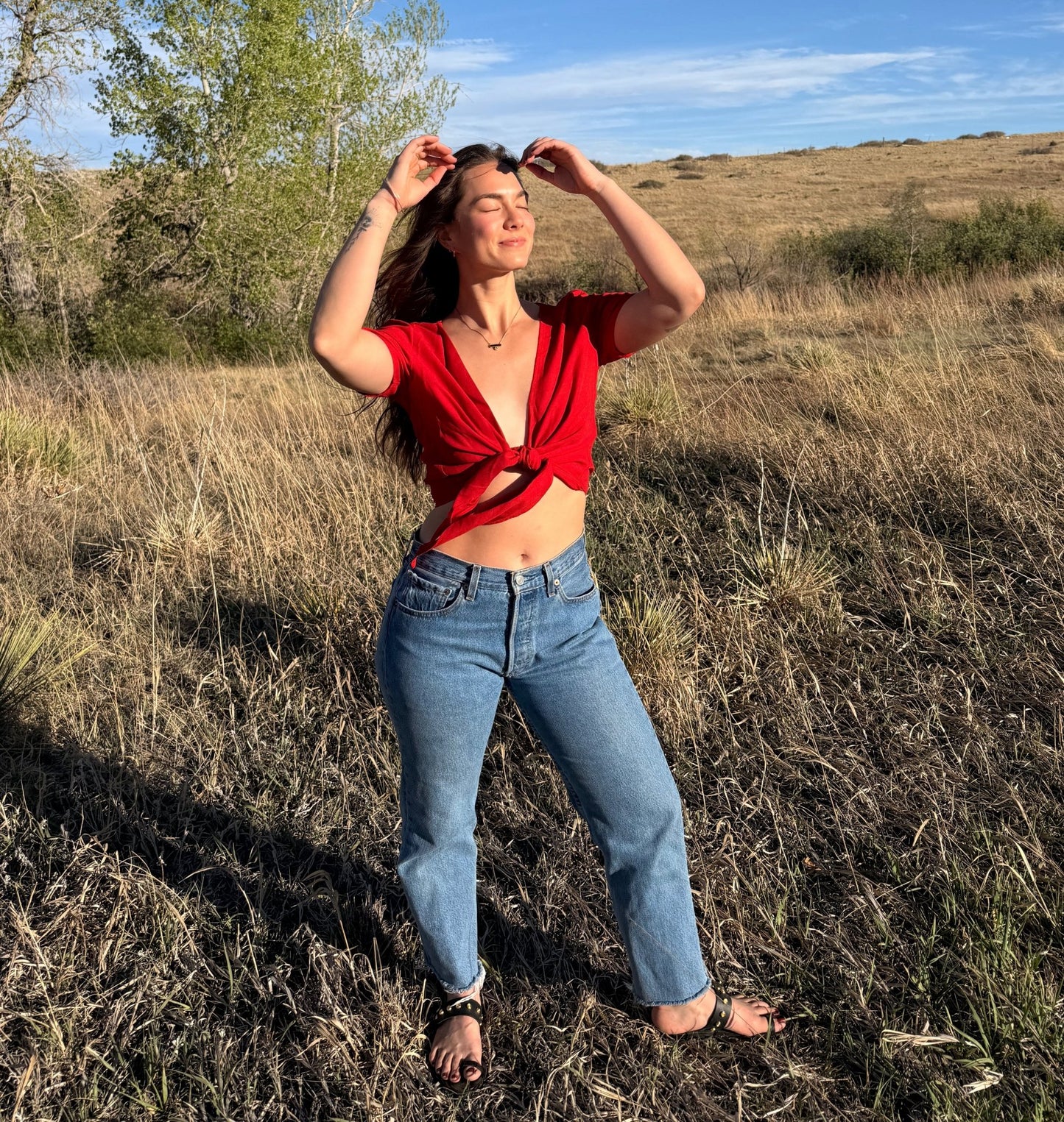 Stevie's Linen Wrap top