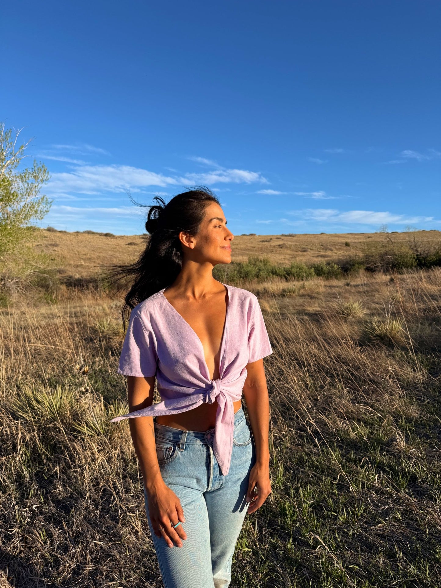 Stevie's Linen Wrap top